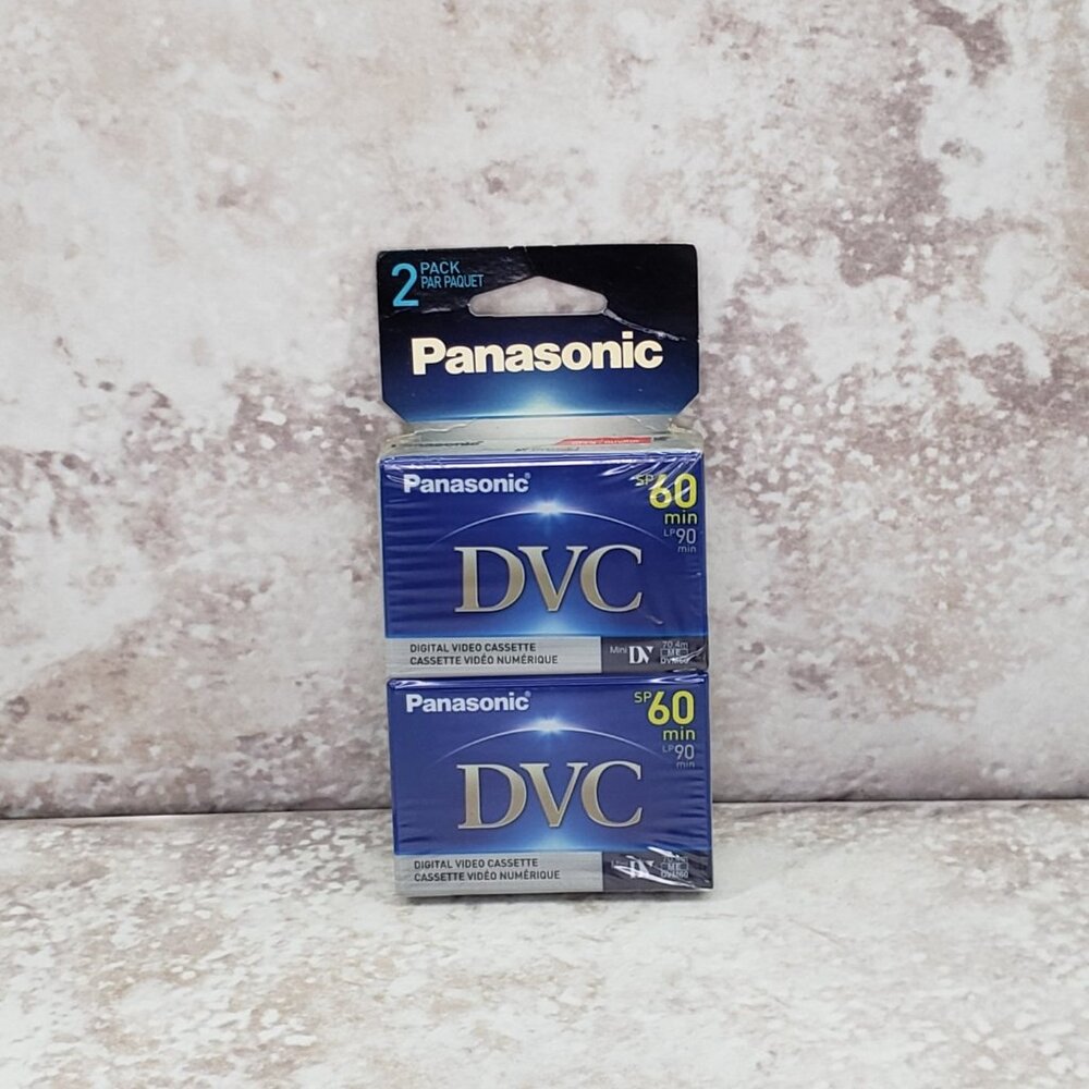 2 Blank Digital Video Cassette Tapes DVC New Panasonic 120-180 Mins Sealed Pkg